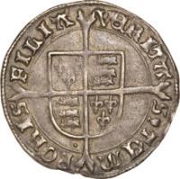 England coin 1 Groat - Mary I (1553 - 1554) reverse reverse of 1 Groat - Mary I (1553 - 1554) coin with SP# 2492 from England. Inscription: VERITAS TEMPORIS FILIA