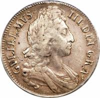 England coin 1 Crown - William III (1696) obverse obverse of 1 Crown - William III (1696) coin with SP# 3472 from England.