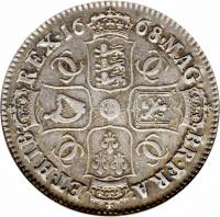 England coin 1/2 Crown - Charles II - 2'nd Portrait (1667 - 1670) reverse reverse of 1/2 Crown - Charles II - 2'nd Portrait (1667 - 1670) coin with SP# 3365 from England.