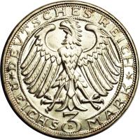 Germany coin 3 Reichsmark - Albrecht Dürer (1928) obverse obverse of 3 Reichsmark - Albrecht Dürer (1928) coin with KM# 58 from Germany.