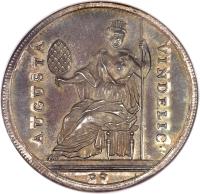 reverse of 1 Thaler - Franz I (1745) coin with KM# 157 from German States. Inscription: AUGUSTA VINDELIC ·