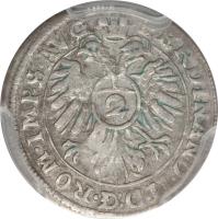 German States coin 1/2 Batzen - Ferdinand II (1623 - 1637) obverse obverse of 1/2 Batzen - Ferdinand II (1623 - 1637) coin with KM# A16 from German States.