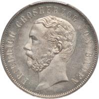 obverse of 1 Gulden - Friedrich I - Shooting Festival (1867) coin with KM# 249 from German States. Inscription: FRIEDRICH GROSHERZOG VON BADEN