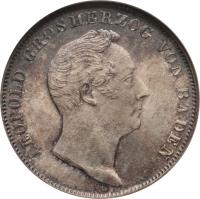 German States coin 1/2 Gulden - Leopold I (1838 - 1846) obverse obverse of 1/2 Gulden - Leopold I (1838 - 1846) coin with KM# 209 from German States. Inscription: LEOPOLD GROSHERZOG VON BADEN