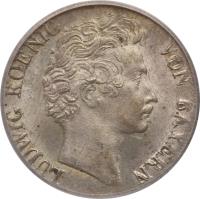 German States coin 3 Kreuzer - Ludwig I (1827 - 1830) obverse obverse of 3 Kreuzer - Ludwig I (1827 - 1830) coin with KM# 728 from German States.