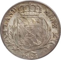 German States coin 3 Kreuzer - Ludwig I (1827 - 1830) reverse reverse of 3 Kreuzer - Ludwig I (1827 - 1830) coin with KM# 728 from German States.