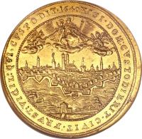 German States coin 5 Ducat - Maximilian I - Trade Coinage (1640) reverse reverse of 5 Ducat - Maximilian I - Trade Coinage (1640) coin with KM# 269 from German States. Inscription: NISI · DOM:CVSTODIERIT · CIVIT · FRVST:VIGIL:QVI · CVSTODIT · 1640