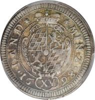 German States coin 15 Kreuzer - Maximilian II Emanuel (1696 - 1704) reverse reverse of 15 Kreuzer - Maximilian II Emanuel (1696 - 1704) coin with KM# 369 from German States.