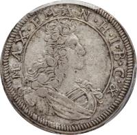 German States coin 3 Kreuzer - Maximilian II Emanuel (1695 - 1698) obverse obverse of 3 Kreuzer - Maximilian II Emanuel (1695 - 1698) coin with KM# 367 from German States. Inscription: MAX · EMAN · H · I · B · C · &