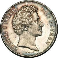 German States coin 2 Thaler / 3 1/2 Gulden - Ludwig I - Marriage (1842) obverse obverse of 2 Thaler / 3 1/2 Gulden - Ludwig I - Marriage (1842) coin with KM# 812 from German States. Inscription: LUDWIG I KÖNIG VON BAYERN C.VOIGT