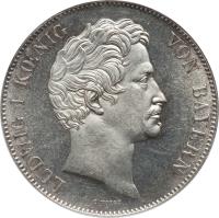 obverse of 2 Thaler / 3 1/2 Gulden - Ludwig I (1842 - 1848) coin with KM# 814 from German States. Inscription: LUDWIG KÖNIG VON BAYERN C.VOIGT