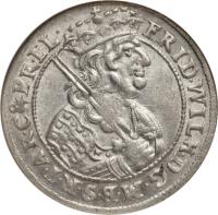 German States coin 18 Groschen - Friedrich Wilhelm (1676 - 1689) obverse obverse of 18 Groschen - Friedrich Wilhelm (1676 - 1689) coin with KM# 468 from German States.