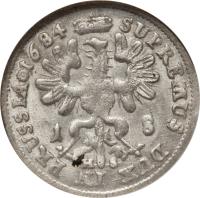 German States coin 18 Groschen - Friedrich Wilhelm (1676 - 1689) reverse reverse of 18 Groschen - Friedrich Wilhelm (1676 - 1689) coin with KM# 468 from German States.