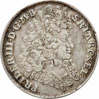 German States coin 2/3 Thaler - Friedrich III (1689 - 1695) obverse obverse of 2/3 Thaler - Friedrich III (1689 - 1695) coin with KM# 556 from German States.