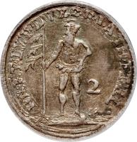 German States coin 2 Mariengroschen - George II (1730 - 1760) reverse reverse of 2 Mariengroschen - George II (1730 - 1760) coin with KM# 216 from German States.