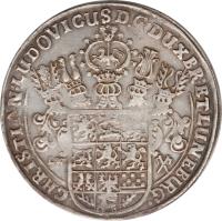 German States coin 1 Thaler - Christian Ludwig (1649 - 1665) obverse obverse of 1 Thaler - Christian Ludwig (1649 - 1665) coin with KM# 211 from German States. Inscription: CHRISTIAN.LUDOVICUS.D.G.DUX BR:ET LUNEBURG: