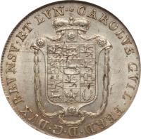 obverse of 16 Gute Groschen - Karl Wilhelm Ferdinand (1784 - 1805) coin with KM# 1020 from German States. Inscription: CAROLUS GUIL.FERD.D.G.DUX BRUNSV.ET LUN.