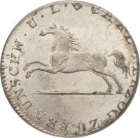 obverse of 1/12 Thaler - Karl II (1823 - 1830) coin with KM# 1104 from German States. Inscription: CARL HERZOG ZU BRAUNSCHW.U.LUEN