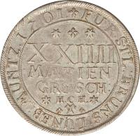 reverse of 24 Mariengroschen - Rudolf August / Anton Ulrich (1694 - 1705) coin with KM# 615 from German States.