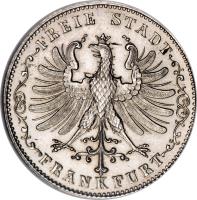 German States coin 1/2 Gulden (1842 - 1849) obverse obverse of 1/2 Gulden (1842 - 1849) coin with KM# 330 from German States. Inscription: FREIE STADT FRANKFURT