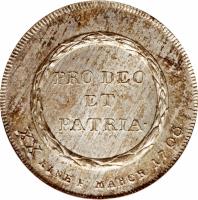 German States coin 1/2 Conventionsthaler - Adalbert III (1796) reverse reverse of 1/2 Conventionsthaler - Adalbert III (1796) coin with KM# 154 from German States. Inscription: PRO DEO ET PATRIA. XX EINE F:MARCK.1796.