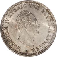 German States coin 1 Reichsthaler - William IV (1835 - 1837) obverse obverse of 1 Reichsthaler - William IV (1835 - 1837) coin with KM# 169 from German States. Inscription: WILHELM IV KOENIG V.GR.BRIT.U.HANNOVER