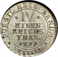 German States coin 1/4 Reichsthaler - Friedrich II (1768 - 1772) reverse reverse of 1/4 Reichsthaler - Friedrich II (1768 - 1772) coin with KM# 491 from German States.