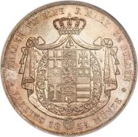 reverse of 2 Thaler - Friedrich Wilhelm I (1851 - 1855) coin with KM# 618 from German States.