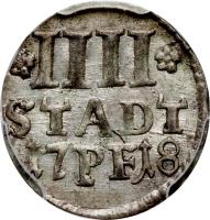 German States coin 4 Pfennig (1691 - 1733) reverse reverse of 4 Pfennig (1691 - 1733) coin with KM# 251 from German States.