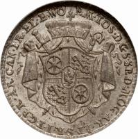 German States coin 1/12 Thaler - Emeric Joseph - Death of Archbishop (1774) obverse obverse of 1/12 Thaler - Emeric Joseph - Death of Archbishop (1774) coin with KM# 384 from German States.