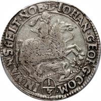 German States coin 1/3 Thaler - Johann Georg (1668 - 1673) obverse obverse of 1/3 Thaler - Johann Georg (1668 - 1673) coin with KM# 67 from German States.