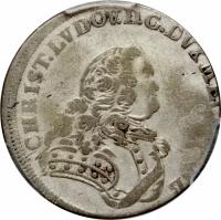 German States coin 1/6 Thaler - Christian Ludwig II (1753 - 1754) obverse obverse of 1/6 Thaler - Christian Ludwig II (1753 - 1754) coin with KM# 178 from German States.