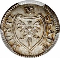obverse of 4 Pfennig (1764 - 1783) coin with KM# 340 from German States. Inscription: N STADT MUNTZ