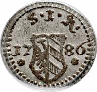 German States coin 1 Pfennig (1754 - 1790) obverse obverse of 1 Pfennig (1754 - 1790) coin with KM# 315 from German States.