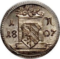 obverse of 1 Pfennig (1806 - 1807) coin with KM# 409 from German States.