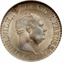 obverse of 1/2 Silber Groschen - Friedrich Wilhelm IV (1853 - 1860) coin with KM# 461 from German States. Inscription: FRIEDR.WILH.IV KOENIG V. PREUSSEN