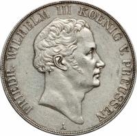 obverse of 2 Thaler / 3 1/2 Gulden - Friedrich Wilhelm III (1839 - 1840) coin with KM# 425 from German States. Inscription: FRIEDR. WILHELM III KOENIG V. PREUSSEN A