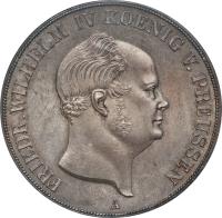 German States coin 2 Thaler / 3 1/2 Gulden - Friedrich Wilhelm IV (1853 - 1856) obverse obverse of 2 Thaler / 3 1/2 Gulden - Friedrich Wilhelm IV (1853 - 1856) coin with KM# 467 from German States. Inscription: FRIEDR.WILHELM IV KOENIG V.PREUSSEN A