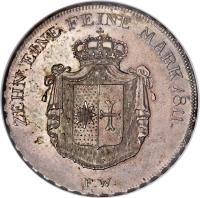 German States coin 1 Conventionsthaler - Georg (1811) reverse reverse of 1 Conventionsthaler - Georg (1811) coin with KM# 5 from German States.