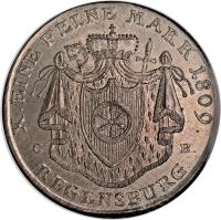 German States coin 1 Conventionsthaler - Karl Theodor (1809) reverse reverse of 1 Conventionsthaler - Karl Theodor (1809) coin with KM# 7 from German States.