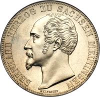obverse of 2 Thaler / 3 1/2 Gulden - Bernhard II (1853 - 1854) coin with KM# 160 from German States.