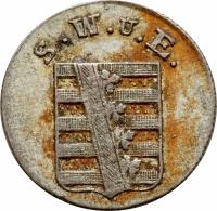 German States coin 1/24 Thaler - Karl August (1794 - 1814) obverse obverse of 1/24 Thaler - Karl August (1794 - 1814) coin with KM# 148 from German States. Inscription: S.W.u.E.