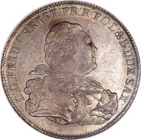 German States coin 1 Conventionsthaler - Friedrich Christian (1763) obverse obverse of 1 Conventionsthaler - Friedrich Christian (1763) coin with KM# 962 from German States.