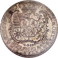 German States coin 1 Conventionsthaler - Friedrich Christian (1763) reverse reverse of 1 Conventionsthaler - Friedrich Christian (1763) coin with KM# 962 from German States.