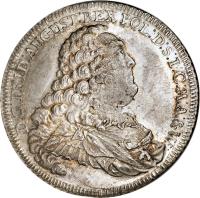 German States coin 1 Conventionsthaler - Friedrich August II (1757) obverse obverse of 1 Conventionsthaler - Friedrich August II (1757) coin with KM# 934 from German States.
