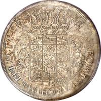 German States coin 1 Thaler - Johann Georg I (1620 - 1638) reverse reverse of 1 Thaler - Johann Georg I (1620 - 1638) coin with KM# 132 from German States. Inscription: SA. ROM. IMP. ARCHIM. ET ELECT.