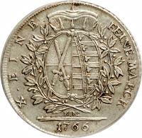 German States coin 1 Conventionsthaler - Friedrich August (1765 - 1768) reverse reverse of 1 Conventionsthaler - Friedrich August (1765 - 1768) coin with KM# 983 from German States.