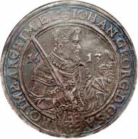 German States coin 1 Thaler - Johann Georg (1611 - 1616) obverse obverse of 1 Thaler - Johann Georg (1611 - 1616) coin with KM# 44 from German States.