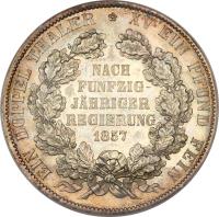 German States coin 2 Vereinsthaler - Georg Wilhelm - Golden Reign (1857) reverse reverse of 2 Vereinsthaler - Georg Wilhelm - Golden Reign (1857) coin with KM# 38 from German States.