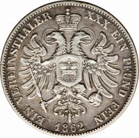 reverse of 1 Vereinsthaler - Friedrich Günther (1862 - 1863) coin with KM# 177 from German States. Inscription: EIN VEREINSTHALER XXX EIN PFUND FEIN 1862